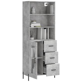 Berkfield Home Highboard Concrete Grey 69.5x34x180 cm Engineered Wood