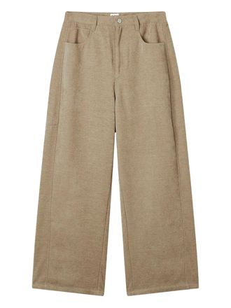 B+ab Broek met gem&ecirc;leerd-effect - Beige