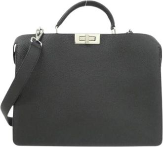 Fendi Pre-owned Vintage Aktetas Handtas - Dames - Vintage Handtas - Zwart - ONE Size - Leer - Vintage