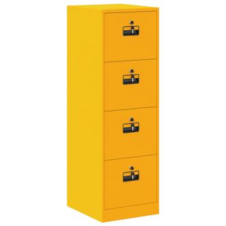 vidaXL Mueble Archivador 2 Pcs Amarillo Mostaza 44 X 50 X 139 Cm Vidaxl