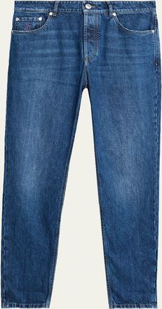 Brunello Cucinelli Mens Slim Light-Wash Denim Jeans