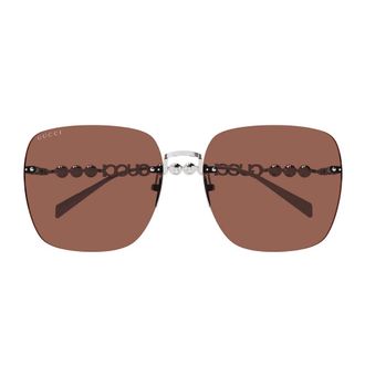Gucci Sunglasses, unisex, Gray, Size: 63 MM Pearl Sunglasses