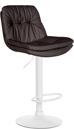 Clp Clp - Taburete De Bar Laurel En Polipiel Marr&oacute;n Metal Blanco Mate
