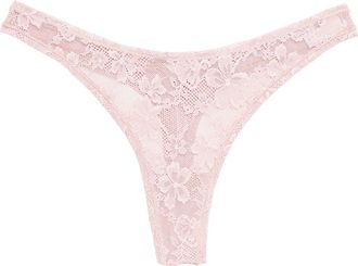 Fleur du Mal Le Stretch Lace Thong in Ballet Pink at Nordstrom, Size X-Large