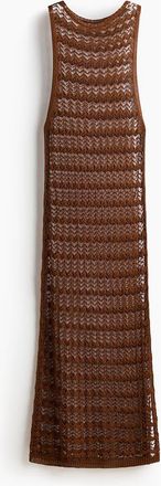 H&M Pointelle-knit Beach Dress in Brown at Nordstrom, Size Xx-Small