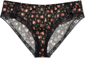 Dolce & Gabbana Zijden Bloemen Briefs - Dames - Onderbroek - Zwart - L - Katoen - Ondergoed