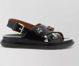 Marni embellished slingback flat sandals open toe