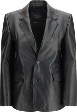 Balenciaga Chaqueta Biker de Cuero - Jackets - Mujer - Negro - M