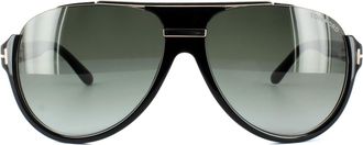 Tom Ford Aviator Shiny Black Green Gradient Sunglasses