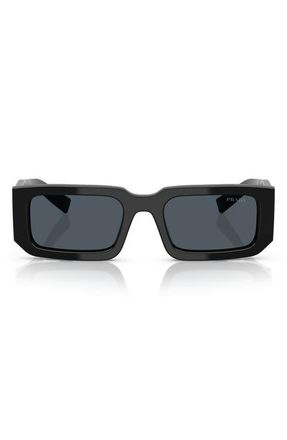 Prada 53mm Rectangular Sunglasses in Black Grey at Nordstrom