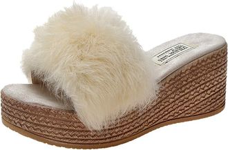 Generic Womens Mules with Heel Platform Sandals Plush Slippers Peep Toe Summer Shoes Slippers Wedge Heel Pumps Slippers Slides Beach Shoes Sandals Summer Wedg