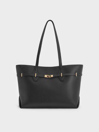 Charles & Keith Arlet Double-Handle Belted Tote bag