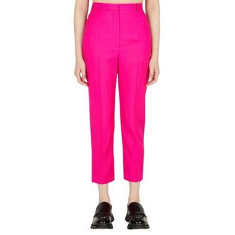 Alexander McQueen Alexander McQueen, Cropped Trousers, female, Pink, Size: XS Tailored Cropped Suiting Pants