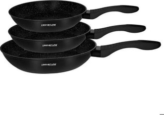Signature Juego De 3 Sartenes 20 / 24 / 28cm Con Recubrimiento Mineral Antiadherente Signature Negro