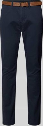 Tom Tailor Denim Slim Fit Chino mit Gürtel in Dunkelblau, Größe 28/32