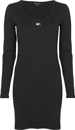 Tommy Jeans Midi Dresses, female, Black, Size: XL Abito