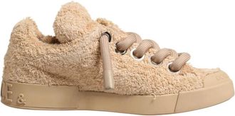 Dolce & Gabbana Faux Shearling Low Top Sneakers - Heren - Sneakers - Beige - 44 EU - Schoenen