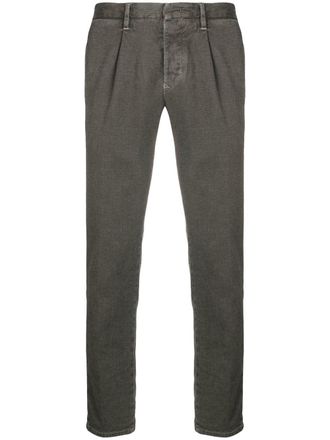 Incotex textured straight leg trousers - Brown