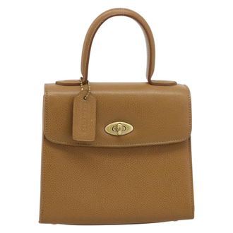 Coach Handbag Sling Beige Leather Handbag (Pre-Owned)