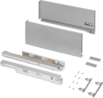 Emuca Caj&oacute;n Exterior Vertex 40kg De Altura 178mm, Profundidad 450mm, Acero, Pintado Gris - Emuca