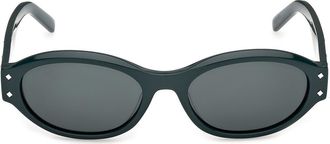 MCM 55mm Oval Sunglasses in Bottle Green /Deep Green at Nordstrom