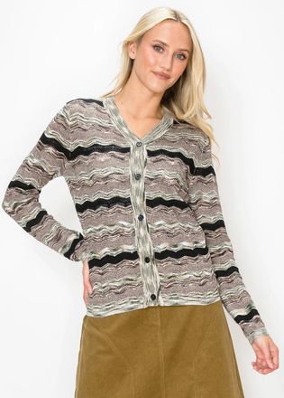 YAL New York Multicolor Zigzag Stripe Cardigan