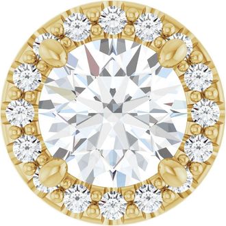 Diamond2Deal 14k Gold 5/8ct Lab-Grown Diamond Halo-Style Pendant