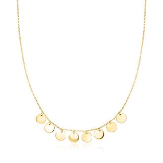 RS Pure by Ross-Simons Italian 14kt Yellow Gold Multi-Disc Necklace