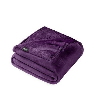 Bare Home Microplush Fleece Throw Blanket in Plum at Nordstrom, Size Standard