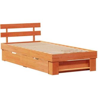 vidaXL Estructura De Cama Con Cabecera Marr&oacute;n Cera 75 X 190 Cm Vidaxl