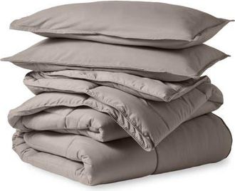 Bare Home All-Season Down Alternative Comforter Set in Khaki at Nordstrom, Size Full