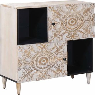 vidaXL Aparador Con Puerta 80 X 33,5 X 75 Cm Madera De Mango Maciza Vidaxl