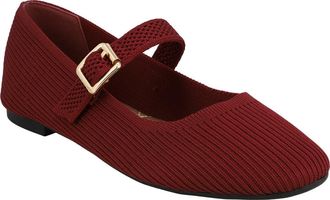 Mia Brita-C Knit Mary Jane Flat in Burgundy at Nordstrom, Size 6.5