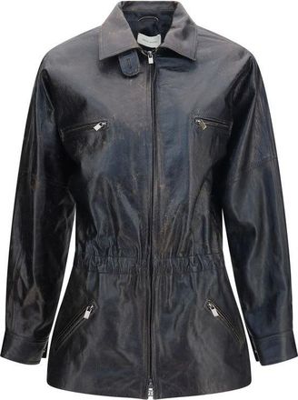 Magda Butrym Lambskin Leather Womens Jacket