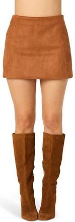 ASTR the Label Faux Suede Miniskort in Cognac Brown at Nordstrom Rack, Size Large