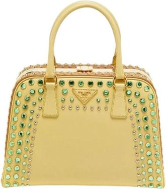 Prada Pre-owned Vintage Handtas - Dames - Vintage Handtas - Geel - ONE Size - Leer - Vintage