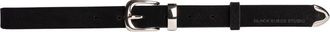 Black Suede Studio Western Belt in Black/silver at Nordstrom, Size Large