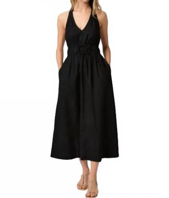 Paige Alysha Linen Halter Dress In Black