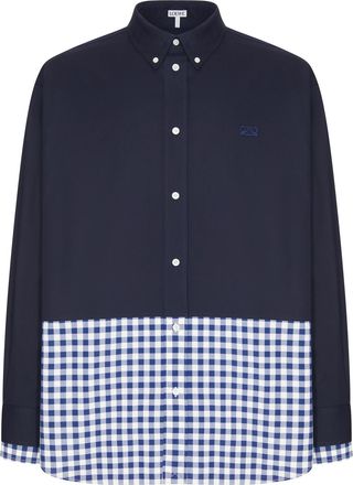 Loewe LIGHTWEIGHT COTTON TWILL AND POPLIN SHIRT WITH A CONTRASTING HEM - Loewe - Man