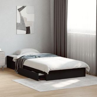vidaXL Giroletto con Cassetti Nero 90x190 cm in Legno Multistrato - Vidaxl