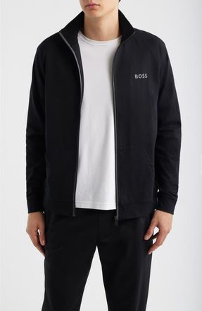 BOSS Authentic Cotton Track Jacket in Black at Nordstrom, Size Xx-Large
