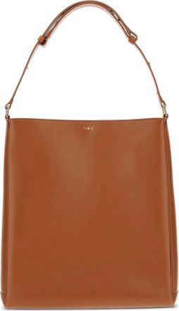 Plan C Borsa a spalla in pelle - Marrone