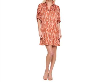 Adrienne Charlotte Stand Collar Dress In Prairie Winds
