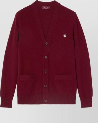 Gucci knit cardigan ribbed cuffs hem front pockets