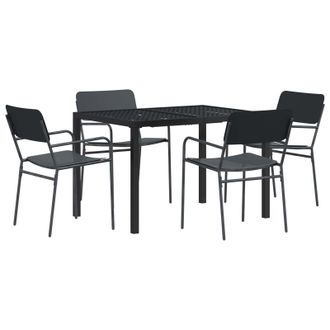 vidaXL Set Mobili Da Esterno 5 Pz Antracite Acciaio Vidaxl