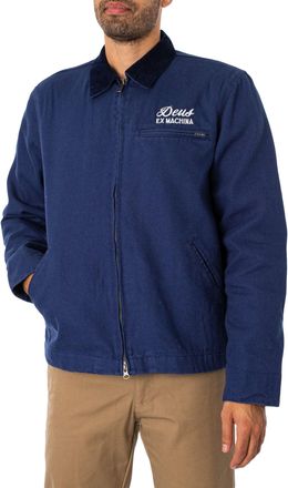 Deus Ex Machina Mens Address Workwear Jacket, Mechanic Blue, L