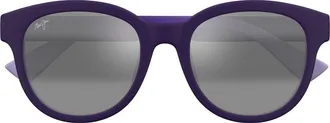 Maui Jim Ihupani AF 53mm PolarizedPlus2 Round Sunglasses in Purple/neutral Grey at Nordstrom