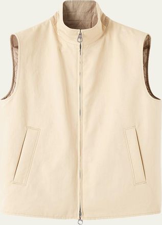 Loro Piana Mens Grian Reversible Full-Zip Vest
