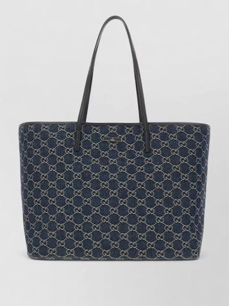 Gucci denim tote bag rectangular shape double handles