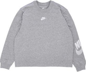 Nike Longsleeve T-shirt met ronde hals - Dames - Sportshirts - Grijs - S - Katoen - Fitness